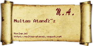 Multas Atanáz névjegykártya